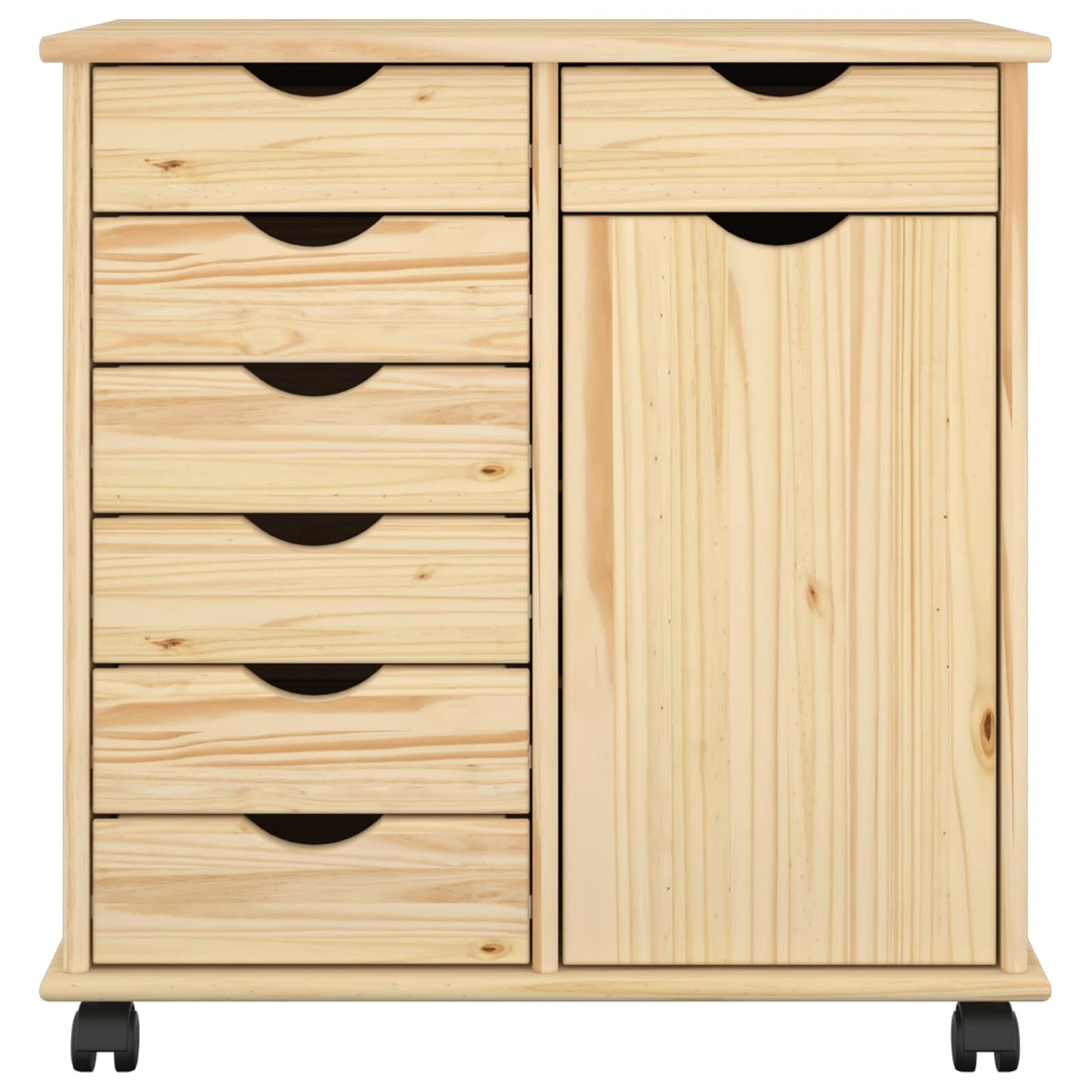 vidaXL Κινητό Ντουλάπι 63,5 x 39 x 65,5 εκ Στερεό ξύλο πεύκου Καφέ