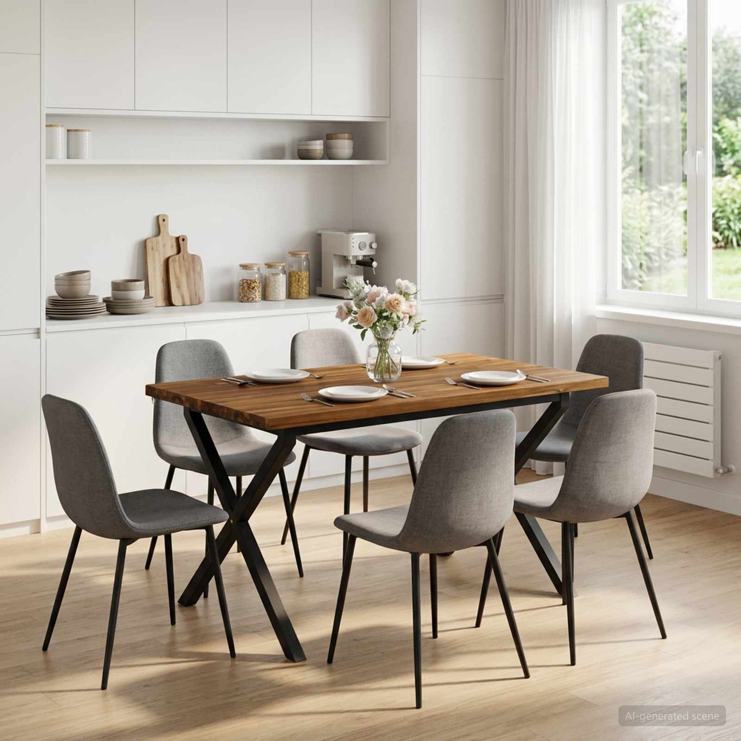 vidaXL Τετράγωνο Τραπέζι Φαγητού 120 x 80 x 75 εκ. Στερεό Ξύλο Ακακίας