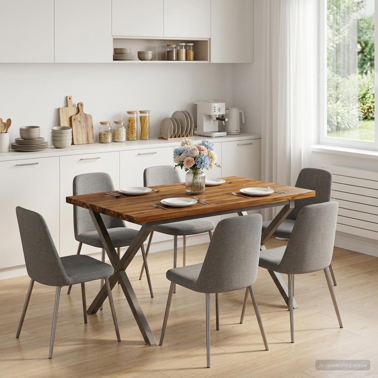 vidaXL Τετράγωνο Τραπέζι Φαγητού 120 x 80 x 75 εκ. Στερεό Ξύλο Ακακίας