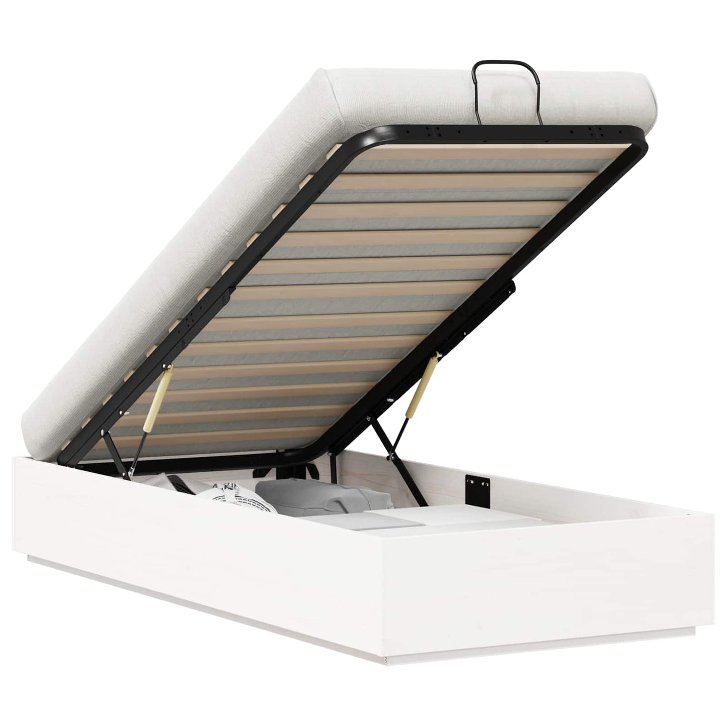 vidaXL Κρεβάτι Οθωμανικού Τύπου Λευκός 75 x 190 cm Στερεό πεύκο