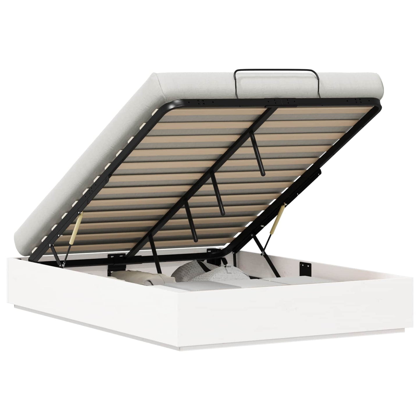 vidaXL Κρεβάτι Οθωμανικού Τύπου Λευκός 135 x 190 cm Στερεό πεύκο