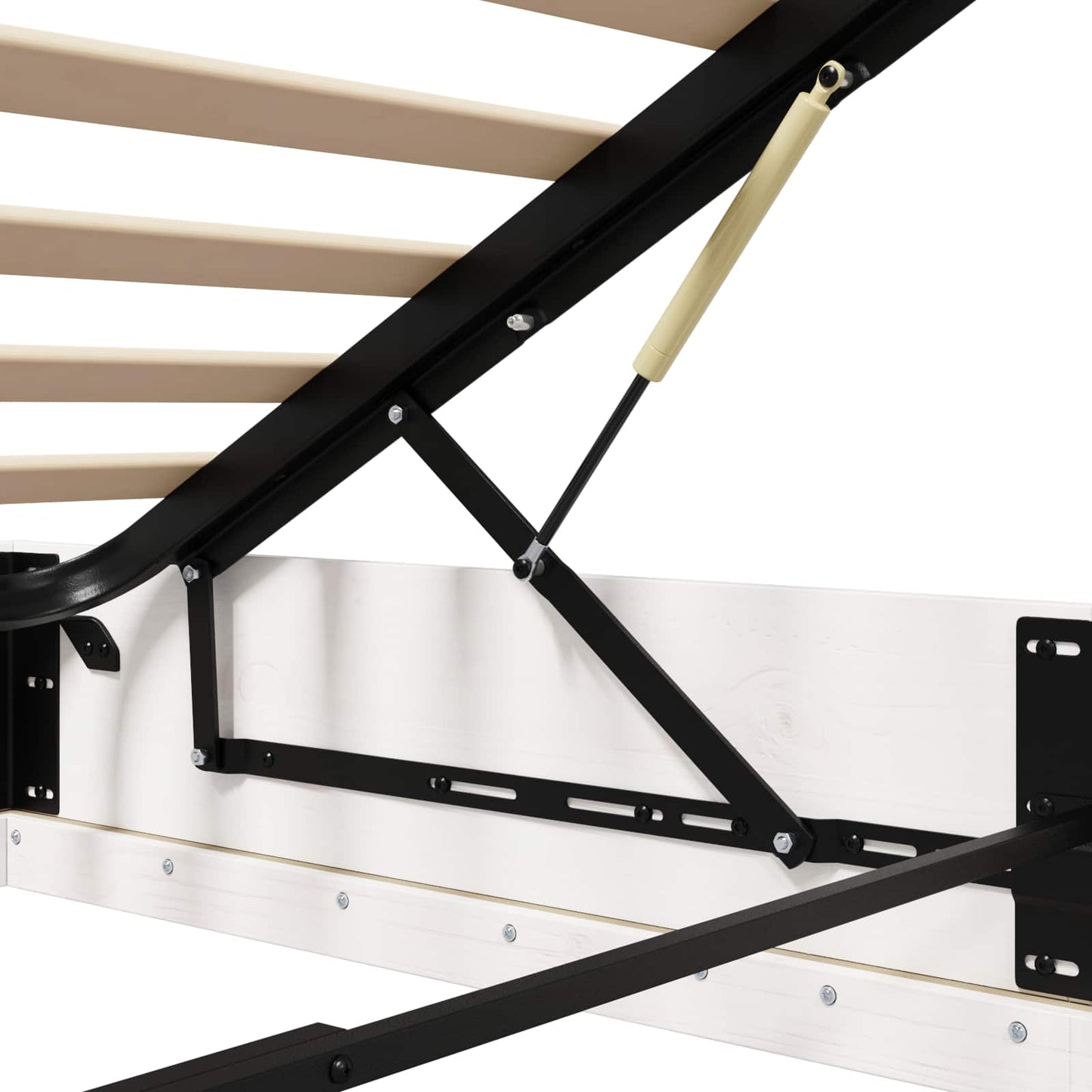 vidaXL Κρεβάτι Οθωμανικού Τύπου Λευκός 160 x 200 cm Στερεό πεύκο