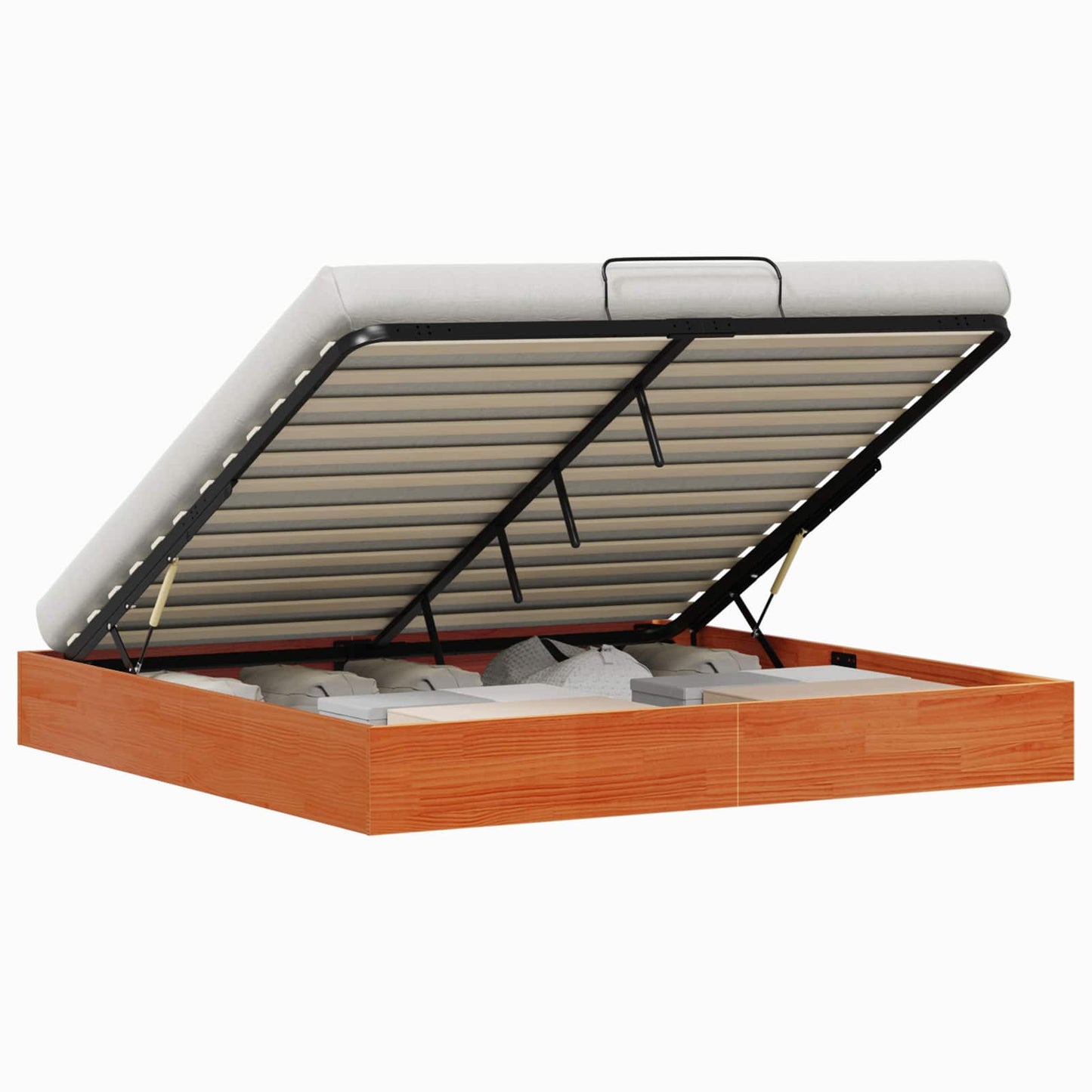 vidaXL Κρεβάτι Οθωμανών με Αποθηκευτικό Χώρο Κερί Παλαίωσης