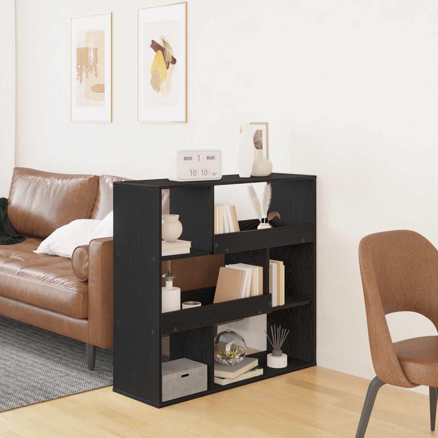 vidaXL Ράφι βιβλίων Μαύρη Οξυά 100 x 33 x 94,5 εκ Επεξεργασμένο ξύλο