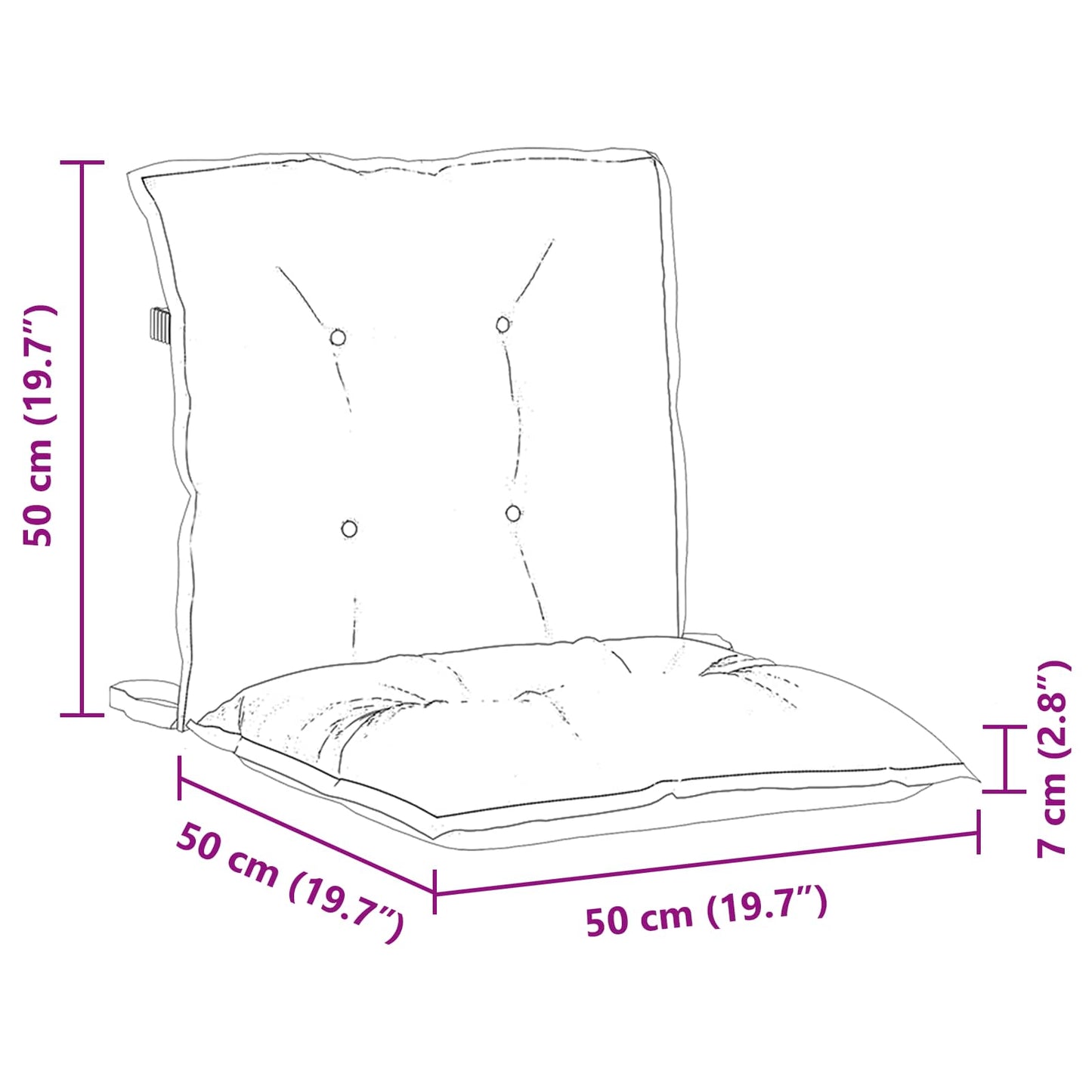vidaXL Μαξιλάρι Εξωτερικού Χώρου 100 x 50 x 7 cm 100% πολυεστέρας