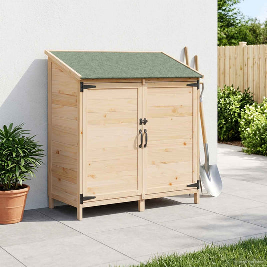 vidaXL Αποθήκη Κήπου Φυσικό 106,5 x 56 x 113,5 εκ. Στερεό Ξύλο Πεύκου