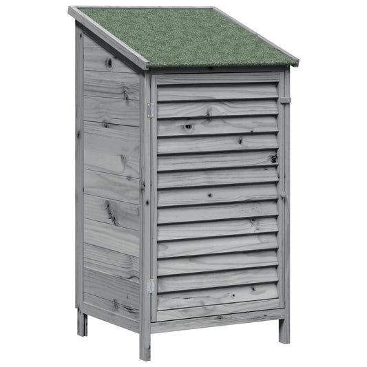 vidaXL Αποθήκη Κήπου Γκρι 59 x 56 x 113,5 εκ Στερεό Ξύλο Πεύκου