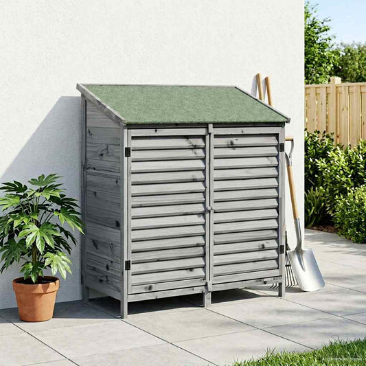 vidaXL Αποθήκη Κήπου Γκρι 106 x 56 x 113,5 εκ Στερεό Ξύλο Πεύκου