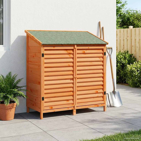 vidaXL Αποθήκη Κήπου Καφέ 106 x 56 x 113,5 εκ Στερεό Ξύλο Πεύκου