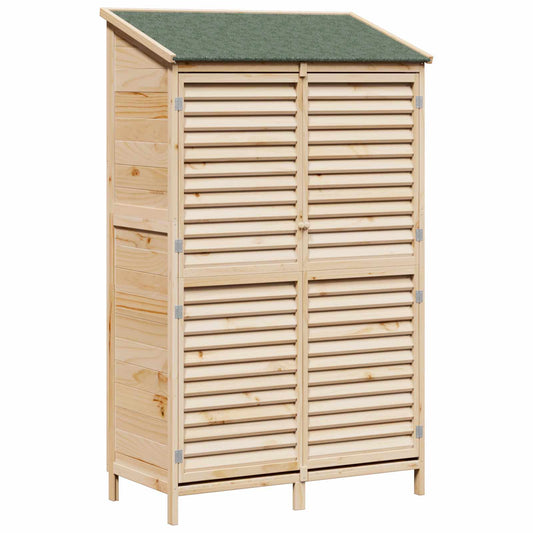 vidaXL Αποθήκη Κήπου Φυσικό 106 x 56 x 176,5 εκ Στερεό Ξύλο Πεύκου