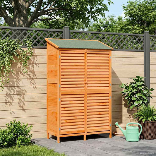 vidaXL Αποθήκη Κήπου Καφέ 106 x 56 x 176,5 εκ Στερεό Ξύλο Πεύκου