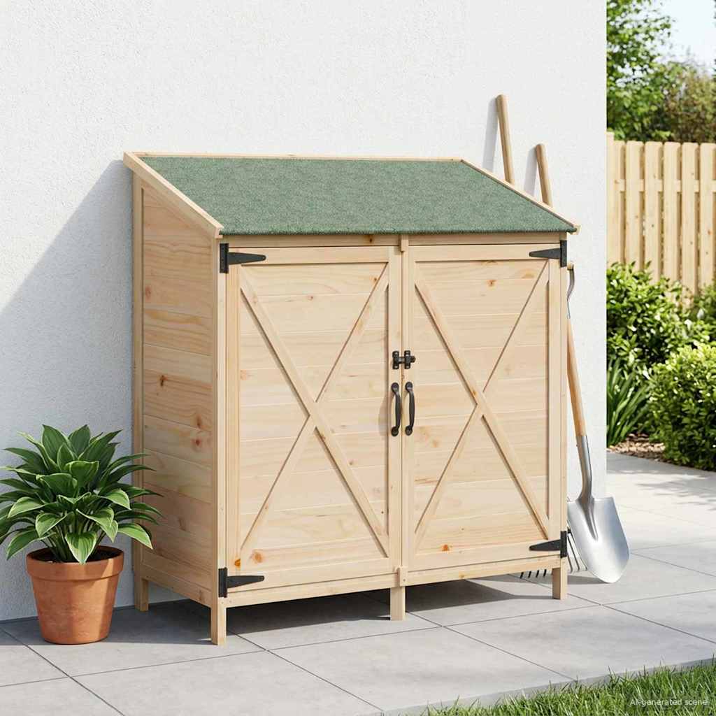 vidaXL Αποθήκη Κήπου Φυσικό 106 x 56 x 113,5 εκ Στερεό Ξύλο Πεύκου