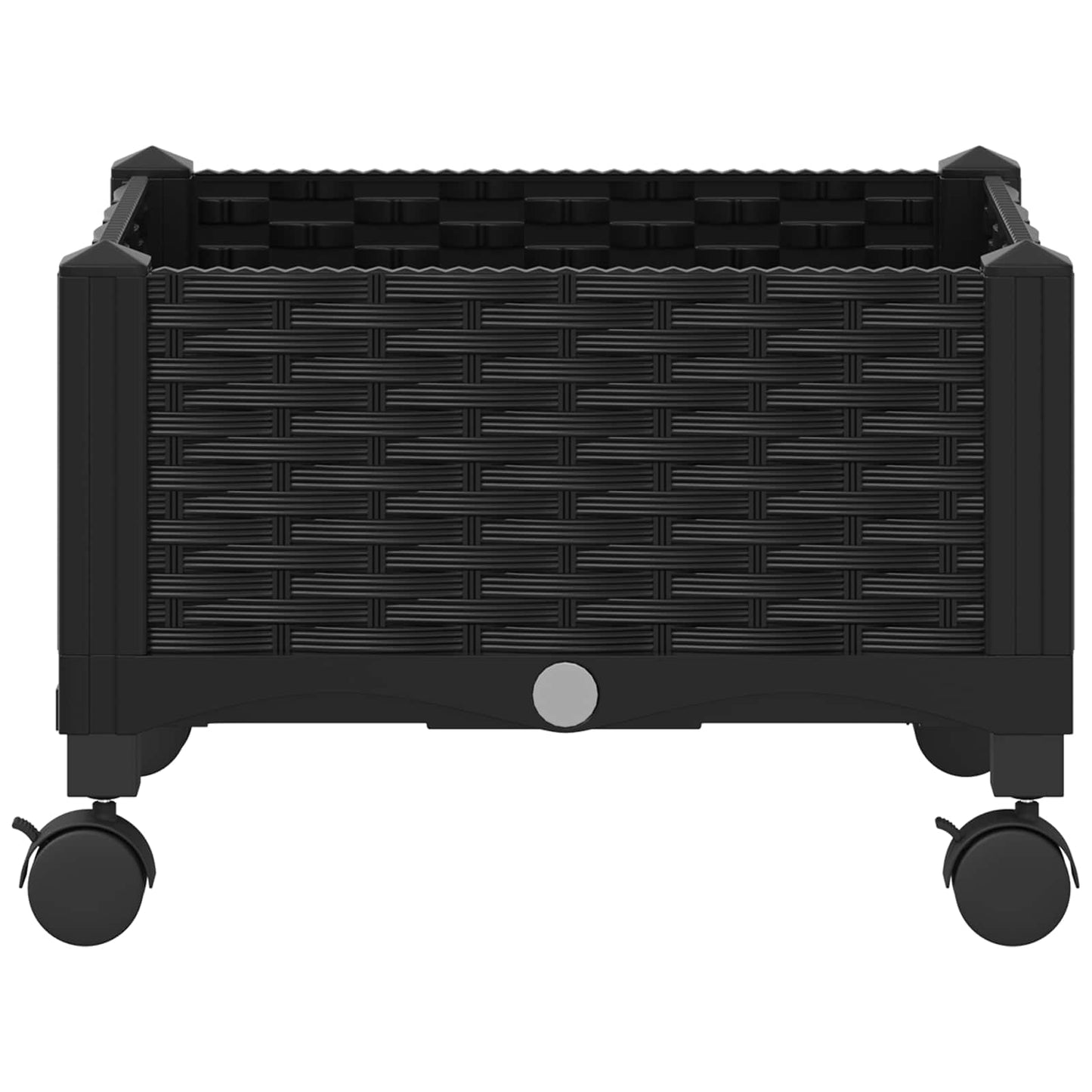 vidaXL Κήπος Γλαστράκι με Ροδάκια Μαύρο 40 x 40 x 29 εκ PP