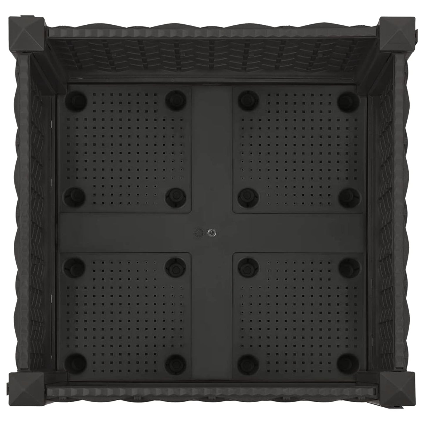 vidaXL Κήπος Γλαστράκι με Ροδάκια Μαύρο 40 x 40 x 29 εκ PP