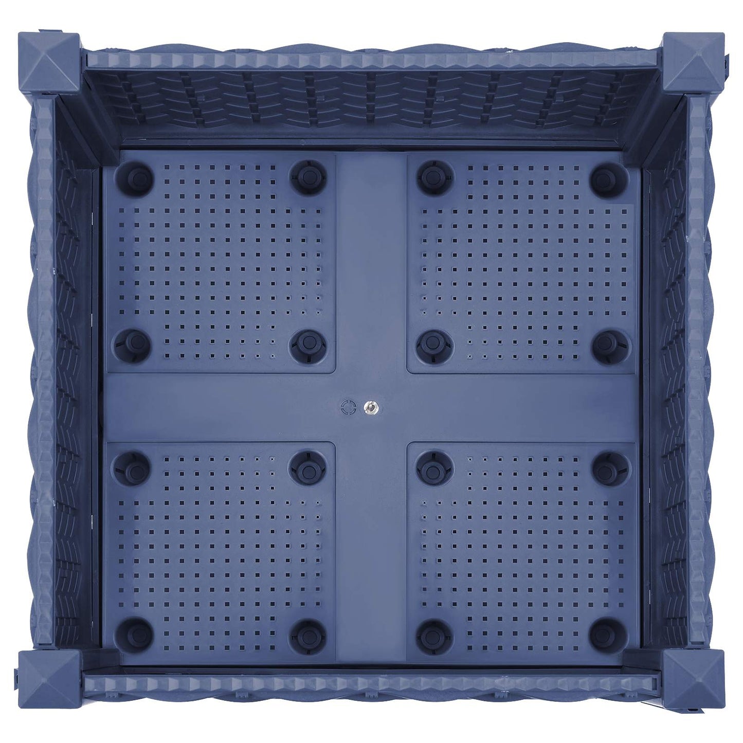 vidaXL Κήπος Γλαστράκι με Ροδάκια Μπλε Γκρι 40 x 40 x 33 cm PP