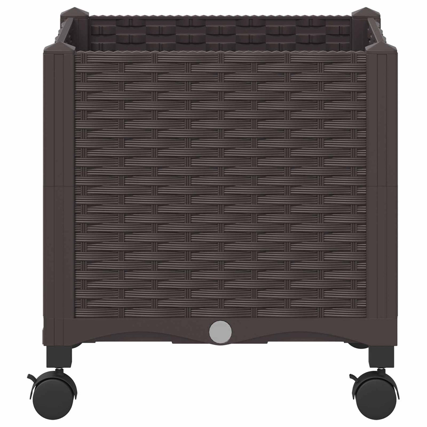 vidaXL Κήπος Γλαστράκι με Ροδάκια Καφέ 40 x 40 x 44 εκ PP