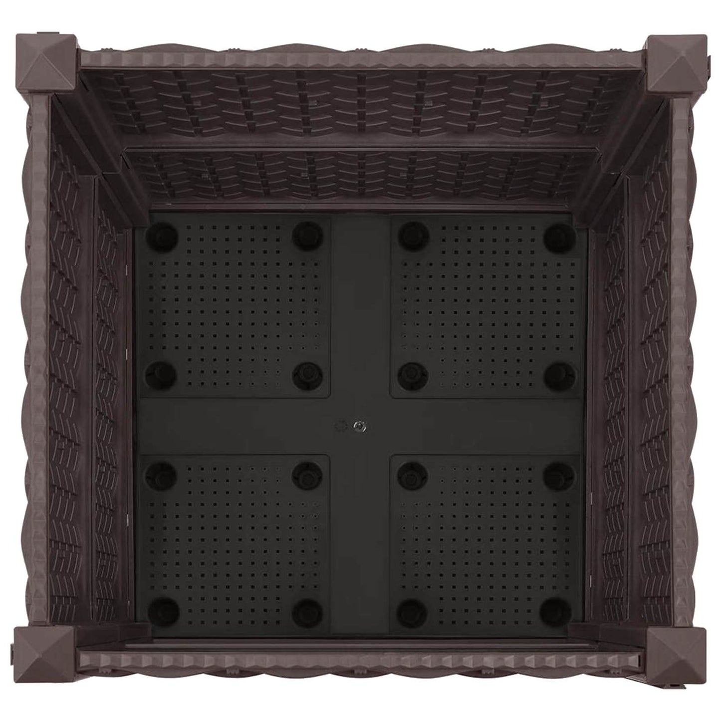 vidaXL Κήπος Γλαστράκι με Ροδάκια Καφέ 40 x 40 x 44 εκ PP