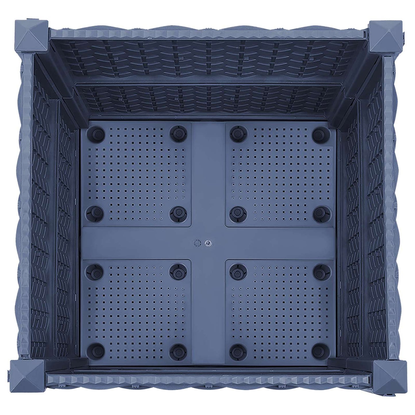 vidaXL Κήπος Γλαστράκι με Ροδάκια Μπλε Γκρι 40 x 40 x 48 cm PP