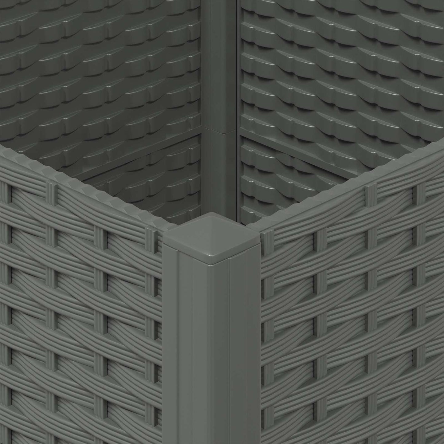 vidaXL Κήπος Γλαστράκι με Ροδάκια Ανοιχτό γκρι 40 x 40 x 48 cm PP