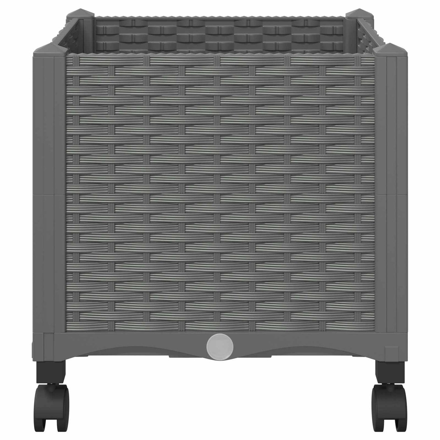 vidaXL Κήπος Γλαστράκι με Ροδάκια Ανοιχτό γκρι 40 x 40 x 48 cm PP