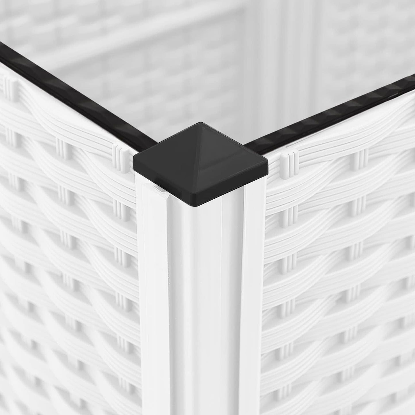vidaXL Κήπος Γλαστράκι με Ροδάκια Λευκό 40 x 40 x 48 cm PP