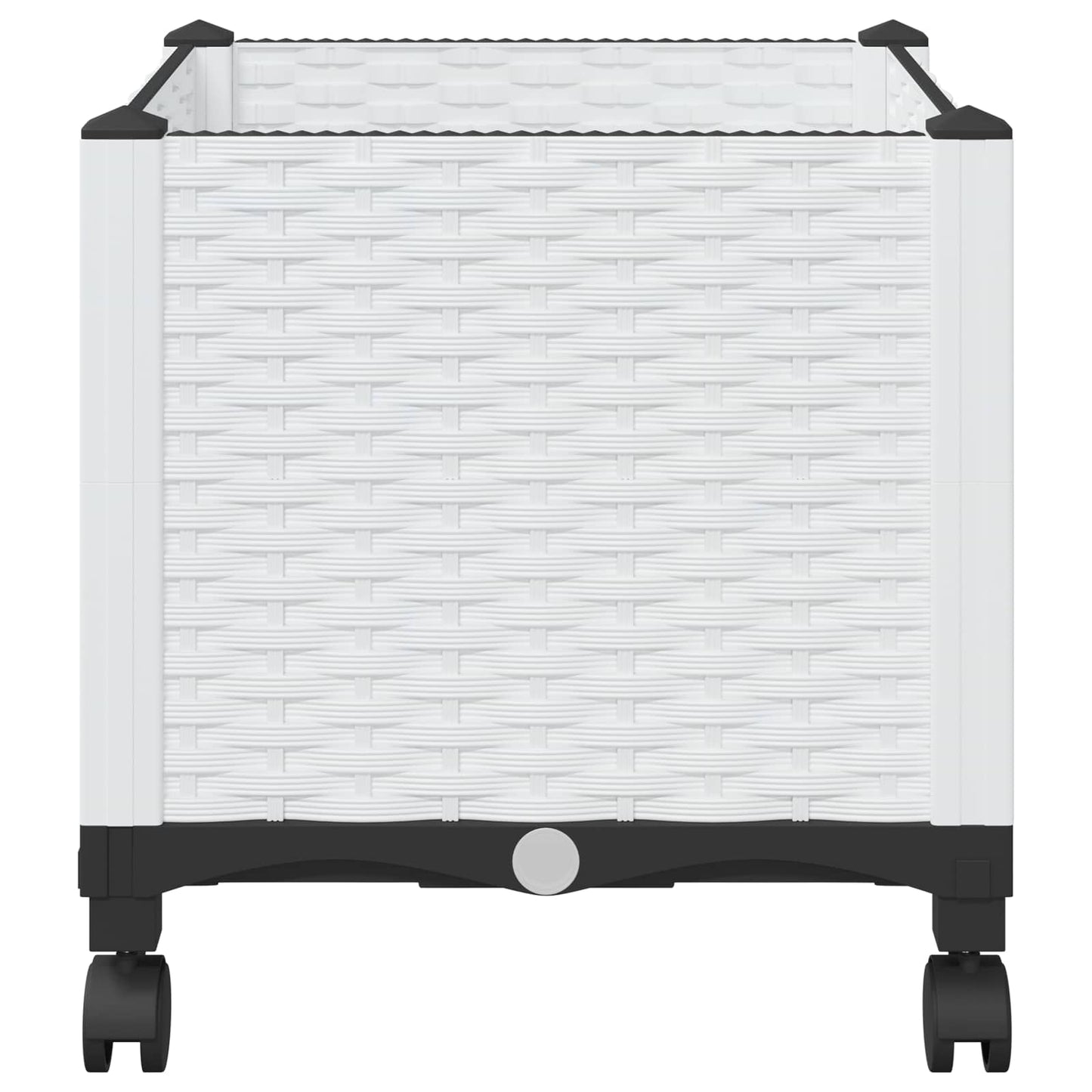 vidaXL Κήπος Γλαστράκι με Ροδάκια Λευκό 40 x 40 x 48 cm PP