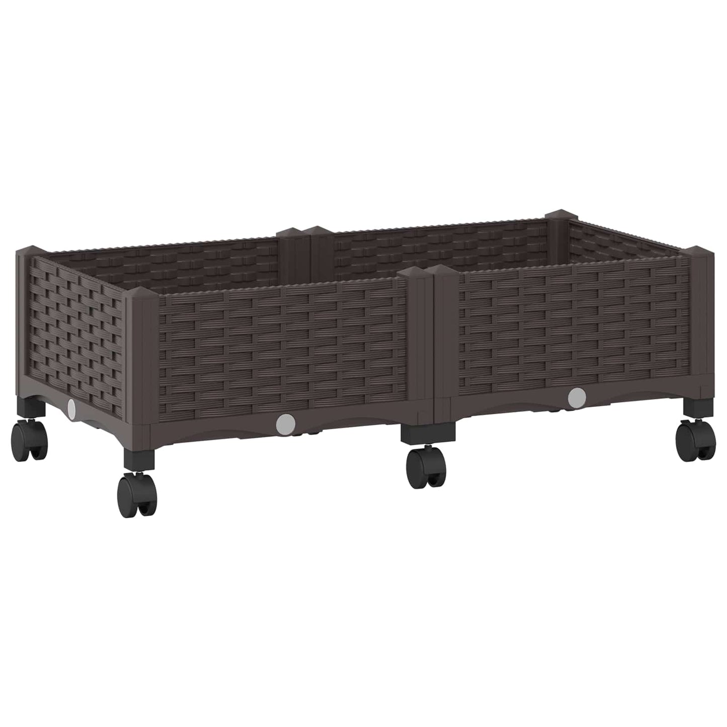 vidaXL Κήπος Γλαστράκι με Ροδάκια Καφέ 80 x 40 x 29 εκ PP