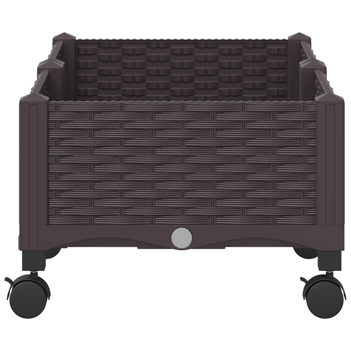 vidaXL Κήπος Γλαστράκι με Ροδάκια Καφέ 80 x 40 x 29 εκ PP