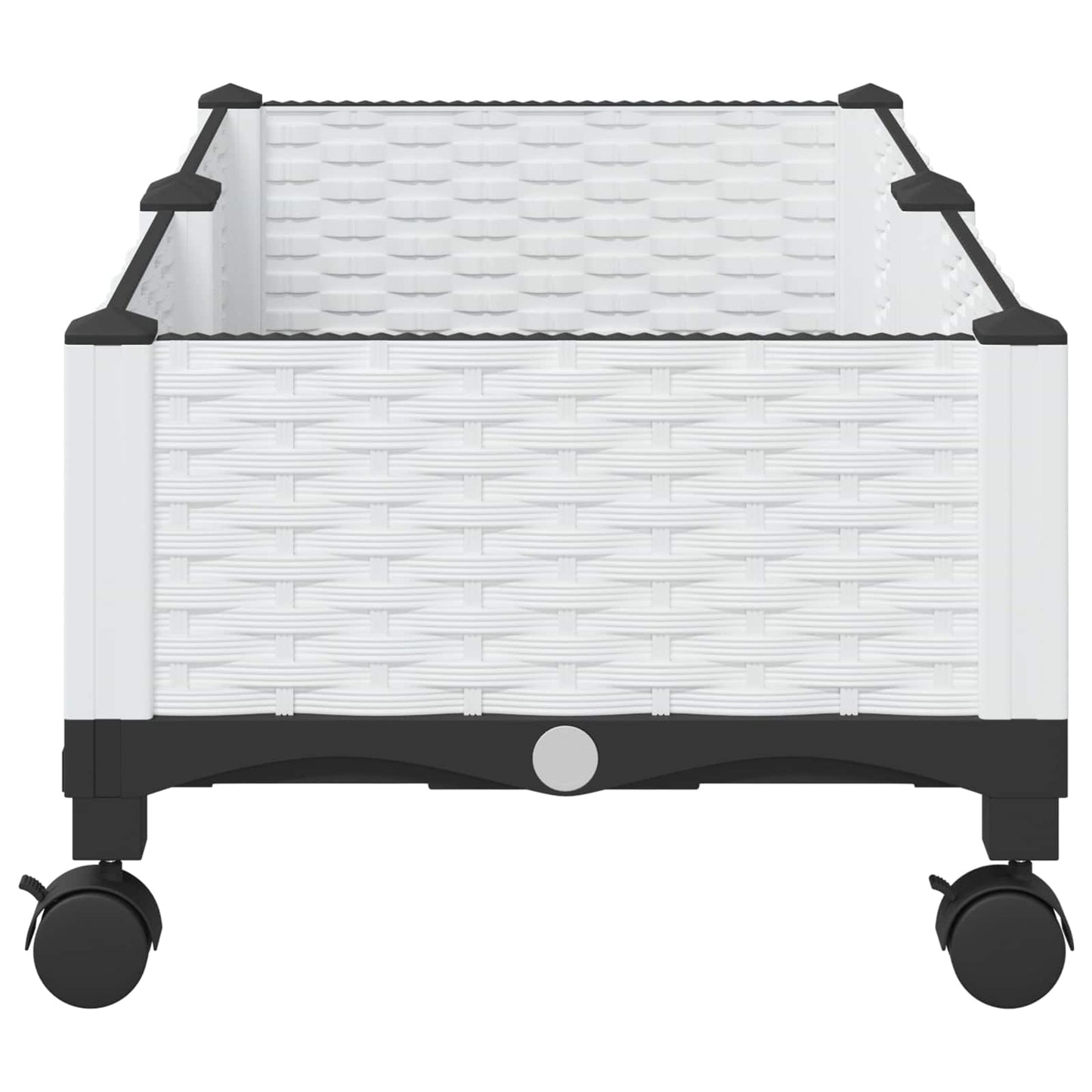 vidaXL Κήπος Γλαστράκι με Ροδάκια Λευκό 80 x 40 x 33 cm PP