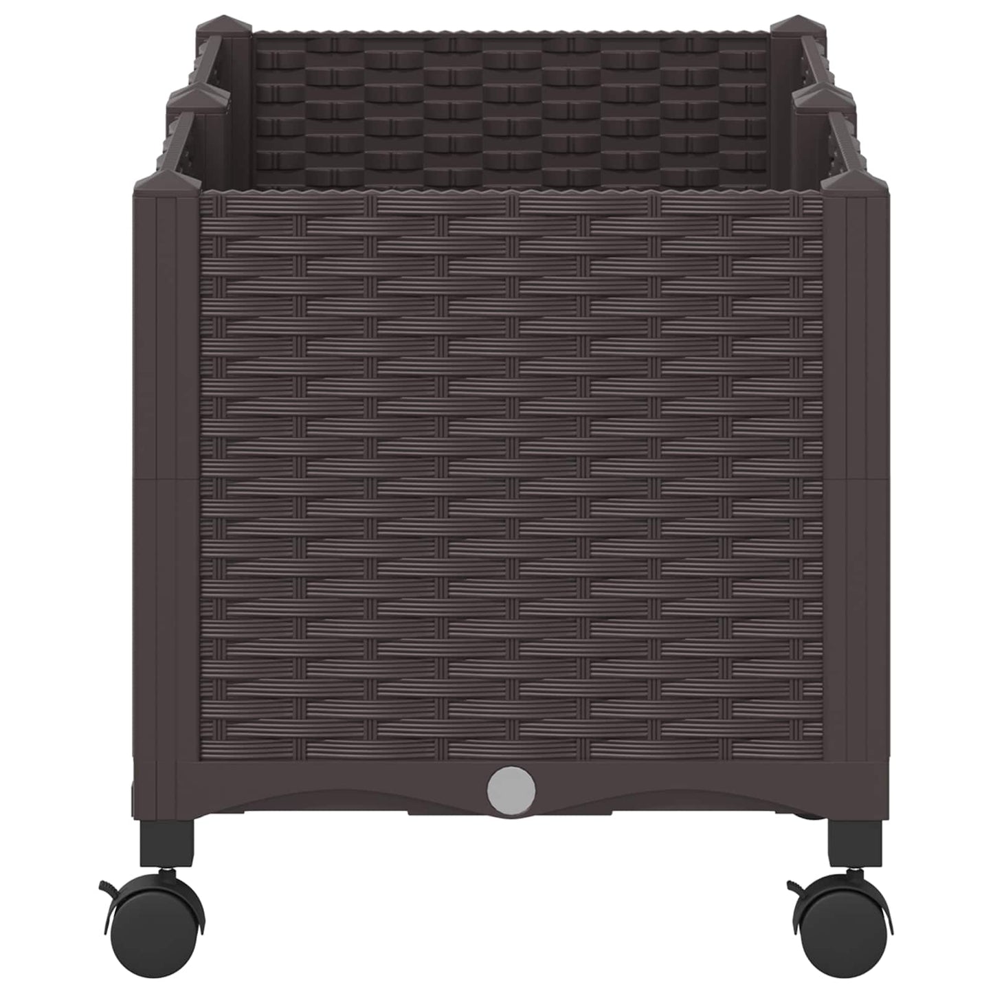 vidaXL Κήπος Γλαστράκι με Ροδάκια Καφέ 80 x 40 x 44 εκ PP