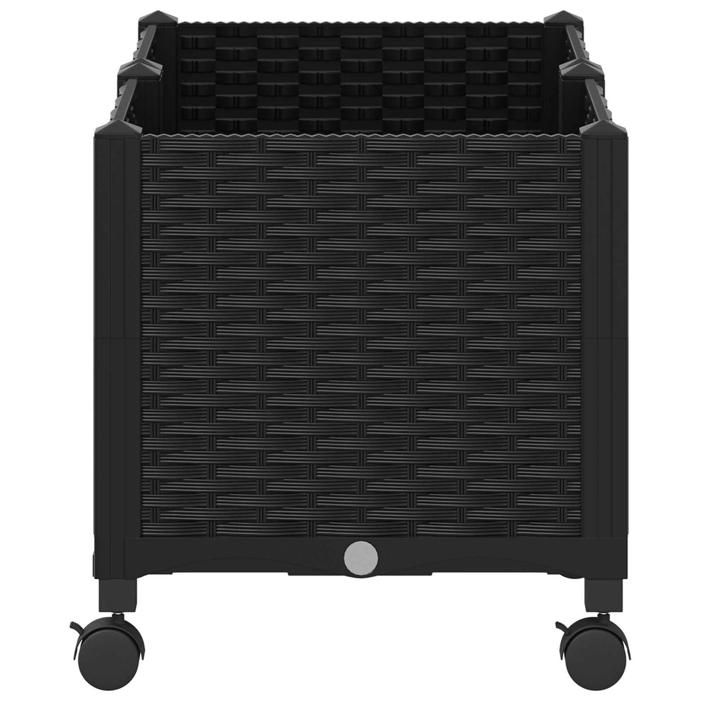 vidaXL Κήπος Γλαστράκι με Ροδάκια Μαύρο 80 x 40 x 44 εκ PP