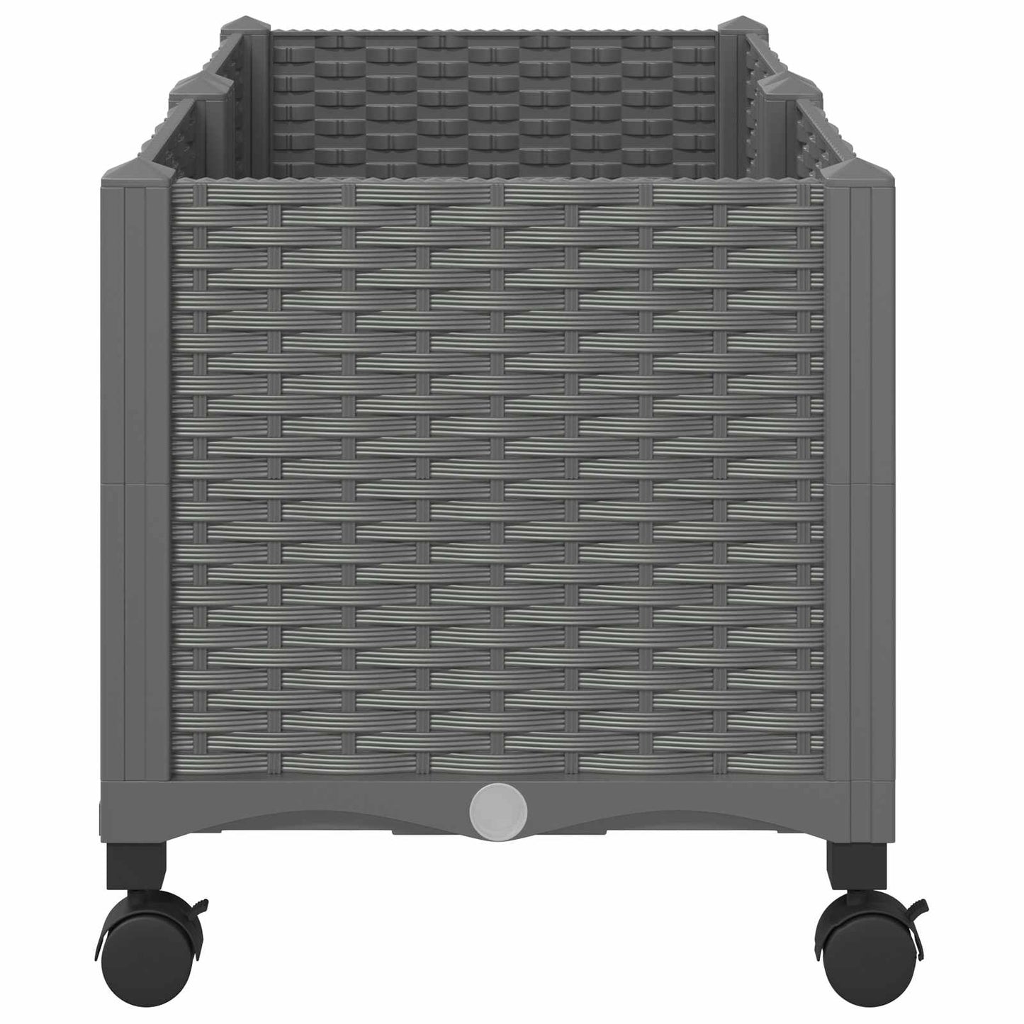 vidaXL Κήπος Γλαστράκι με Ροδάκια Ανοιχτό γκρι 80 x 40 x 48 cm PP