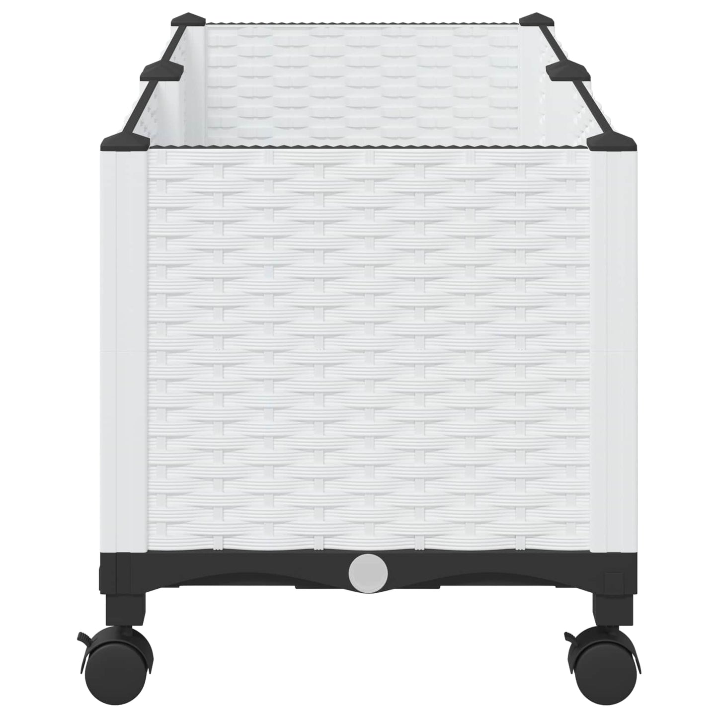vidaXL Κήπος Γλαστράκι με Ροδάκια Λευκό 80 x 40 x 48 cm PP