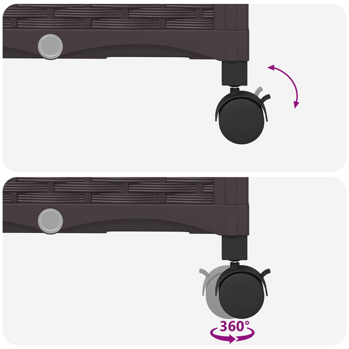 vidaXL Γλάστρα κήπου με πέργκολα & τροχούς Καφέ 80 x 40 x 146 εκ PP