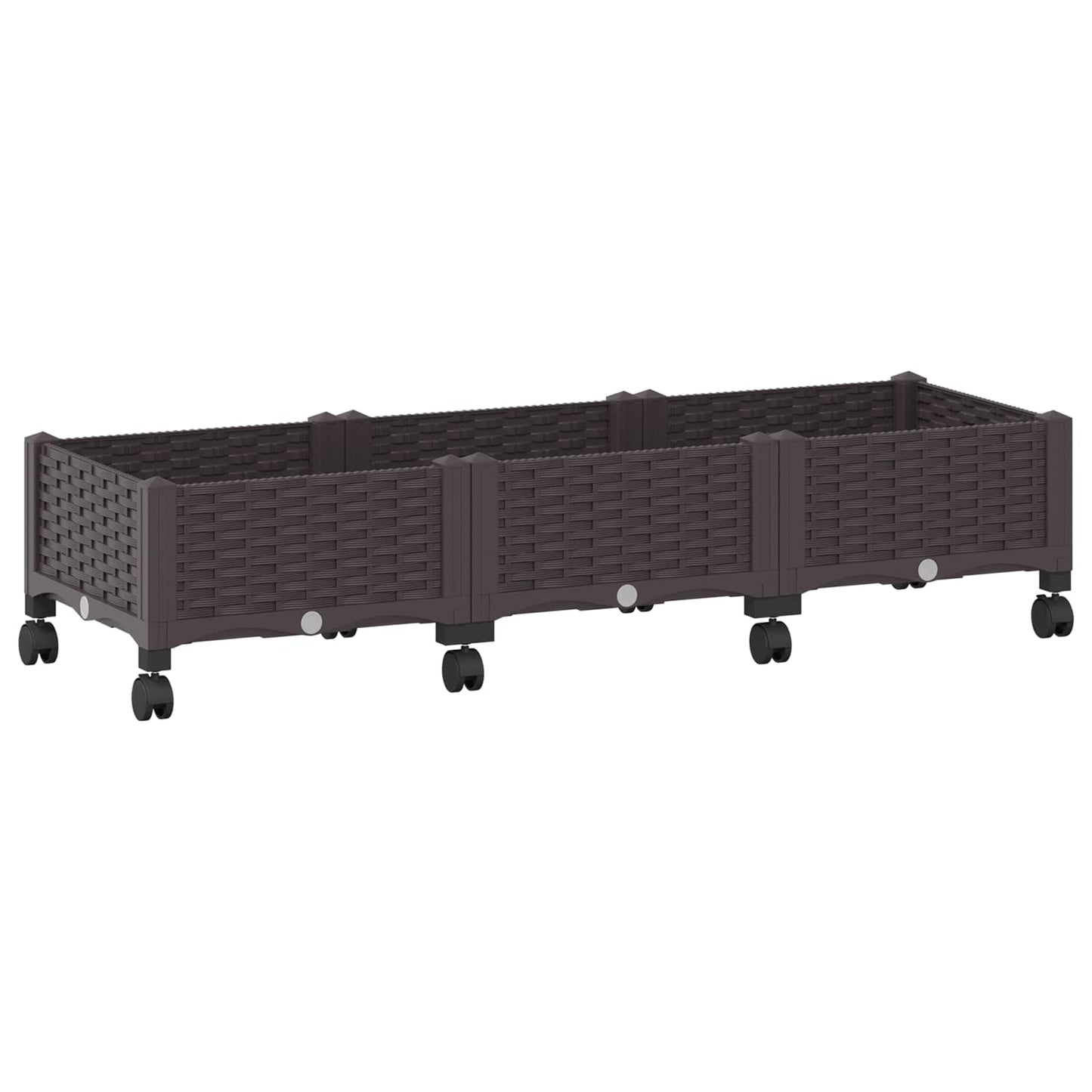 vidaXL Κήπος Γλαστράκι με Ροδάκια Καφέ 120 x 40 x 29 εκ PP