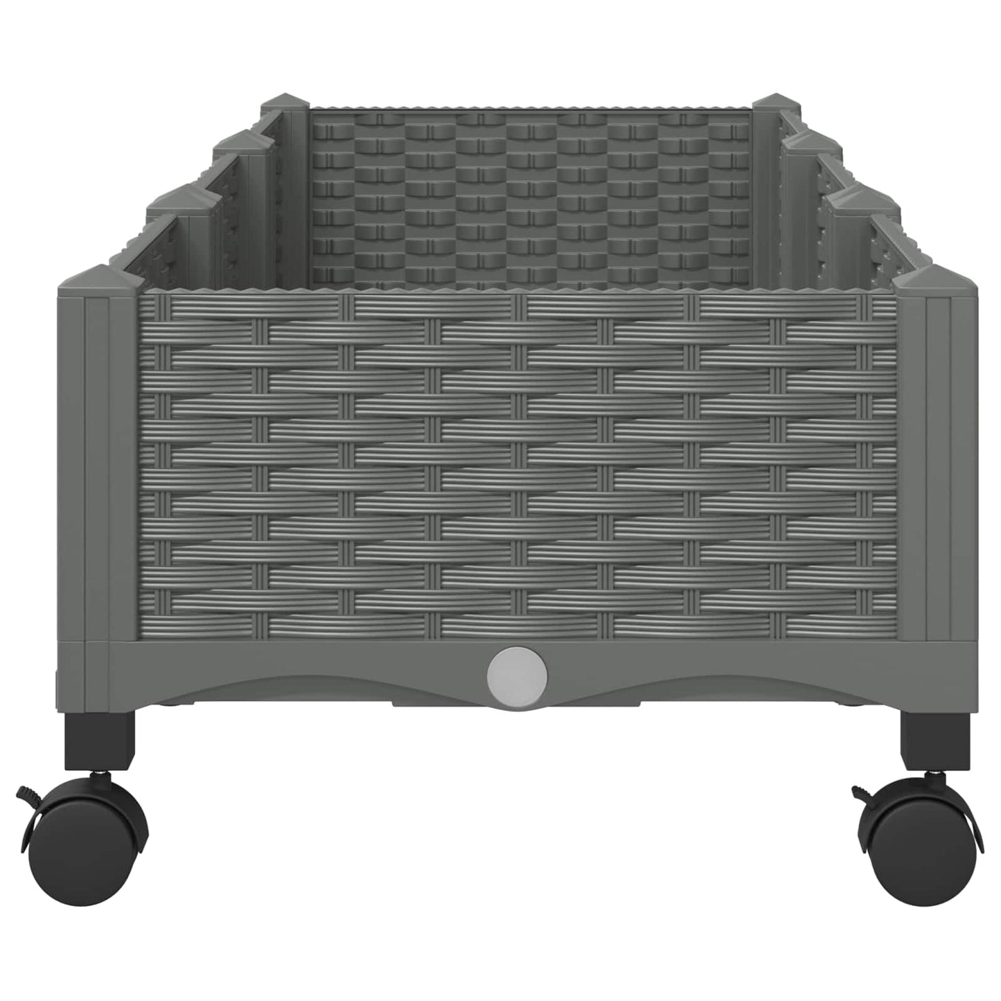 vidaXL Κήπος Γλαστράκι με Ροδάκια Ανοιχτό γκρι 120 x 40 x 33 cm PP