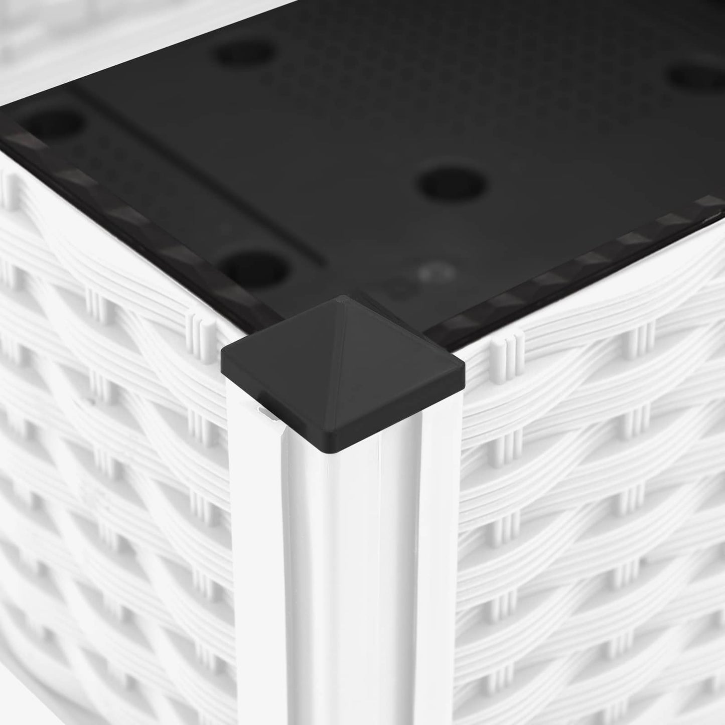 vidaXL Κήπος Γλαστράκι με Ροδάκια Λευκό 120 x 40 x 33 cm PP