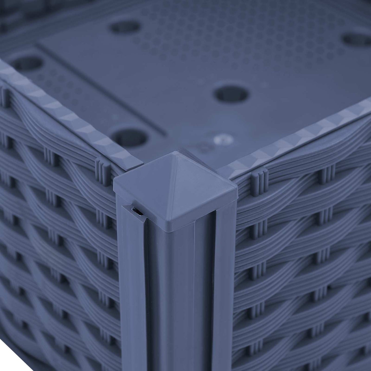 vidaXL Κήπος Γλαστράκι με Ροδάκια Μπλε Γκρι 120 x 40 x 48 cm PP
