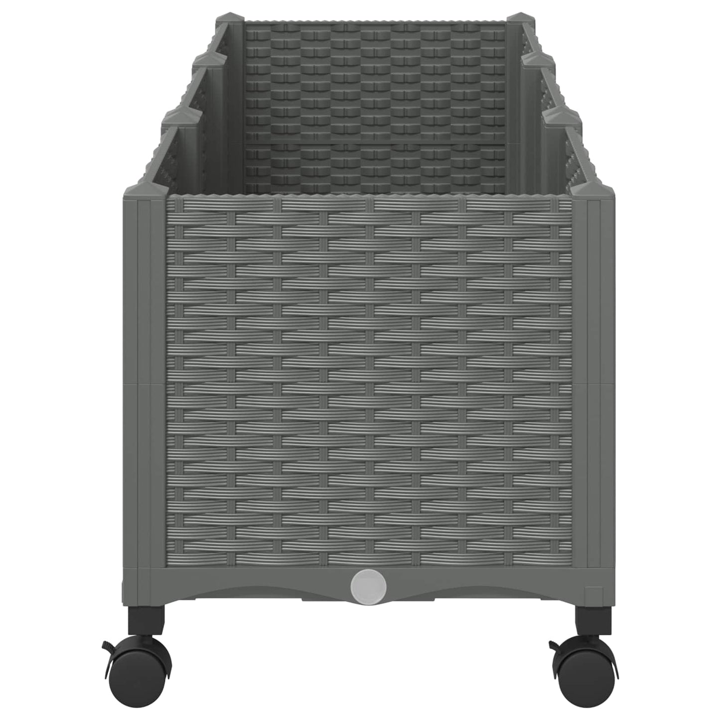 vidaXL Κήπος Γλαστράκι με Ροδάκια Ανοιχτό γκρι 120 x 40 x 48 cm PP