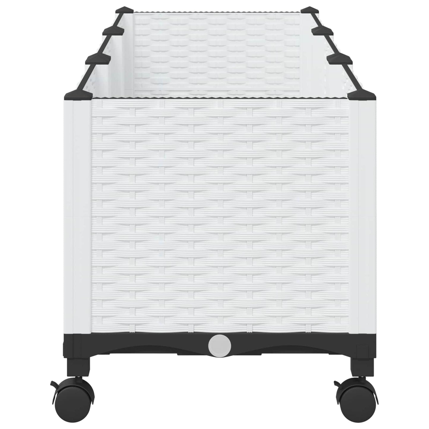 vidaXL Κήπος Γλαστράκι με Ροδάκια Λευκό 120 x 40 x 48 cm PP