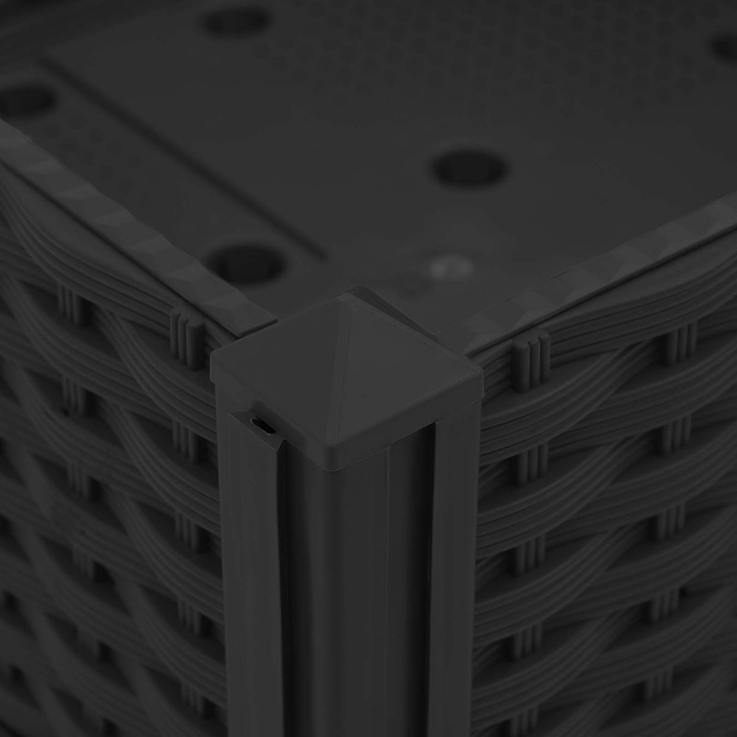 vidaXL Κήπος Γλαστράκι με Ροδάκια Μαύρο 160 x 40 x 29 εκ PP