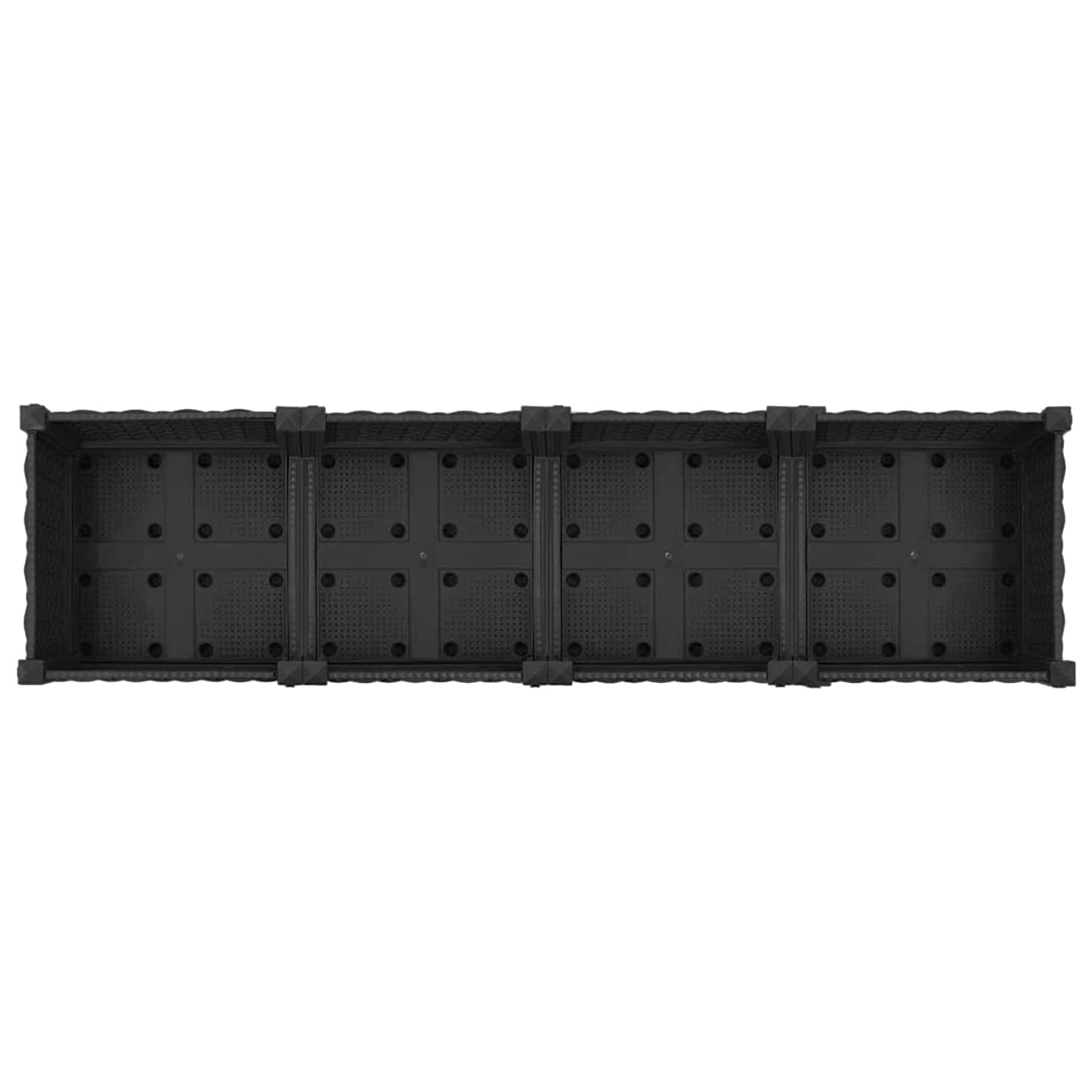 vidaXL Κήπος Γλαστράκι με Ροδάκια Μαύρο 160 x 40 x 29 εκ PP