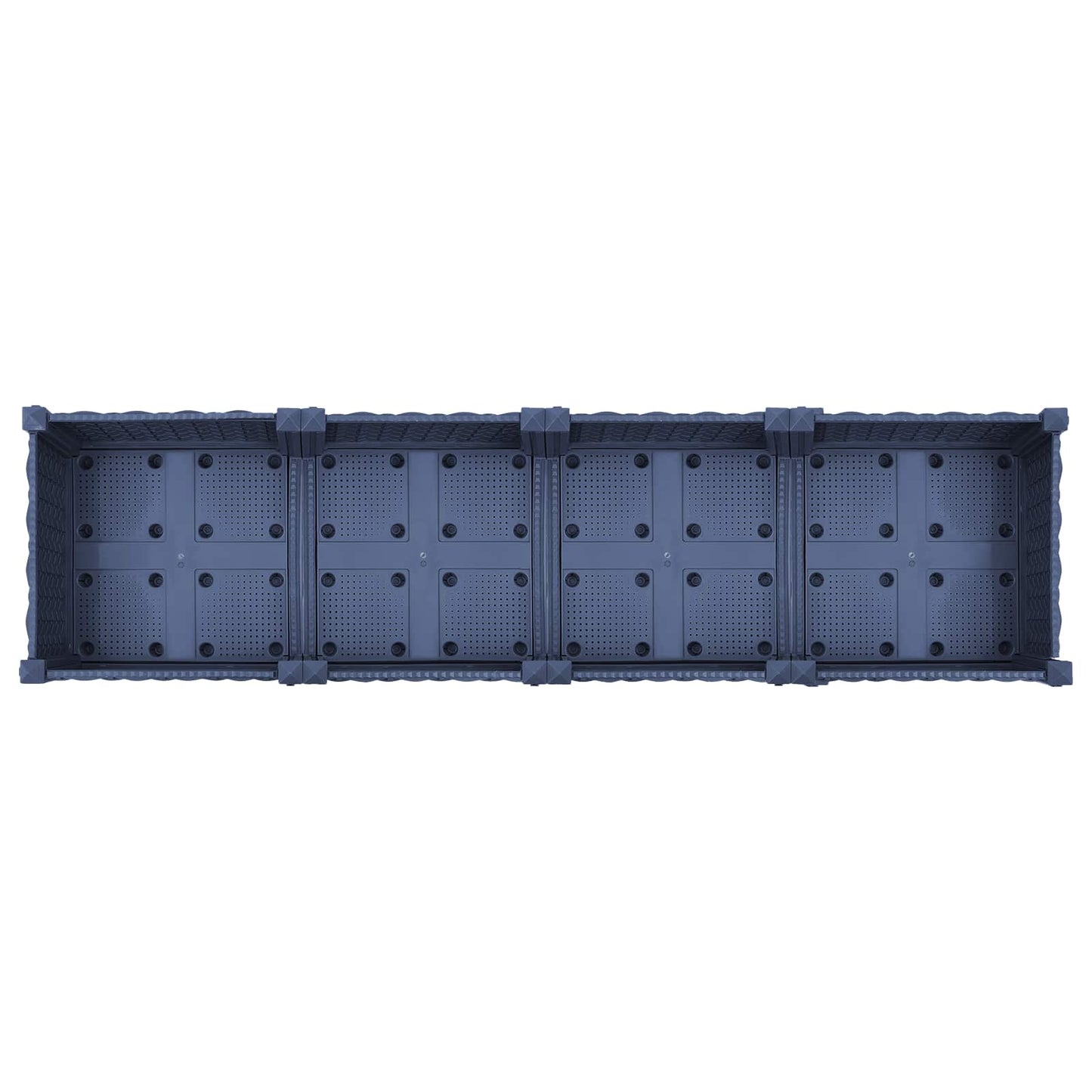vidaXL Κήπος Γλαστράκι με Ροδάκια Μπλε Γκρι 160 x 40 x 33 cm PP