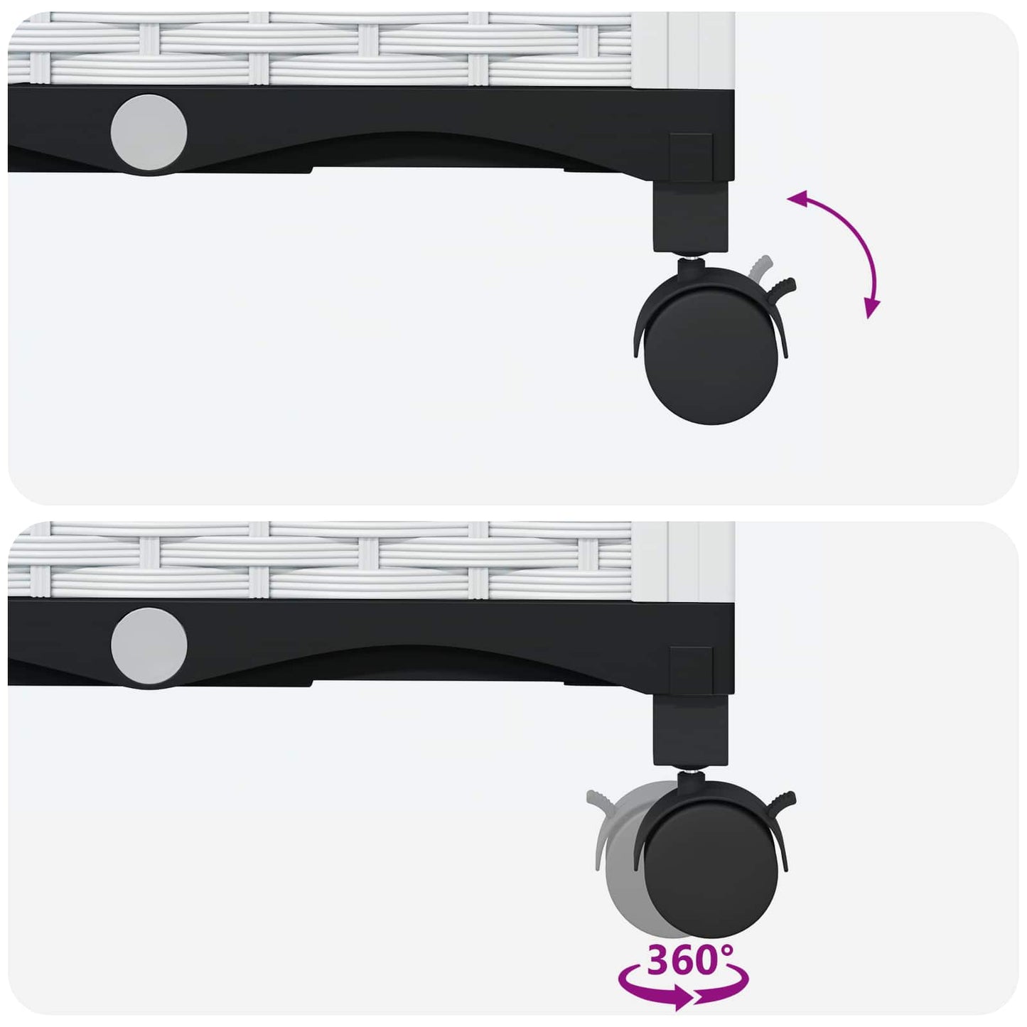 vidaXL Κήπος Γλαστράκι με Ροδάκια Λευκό 160 x 40 x 33 cm PP