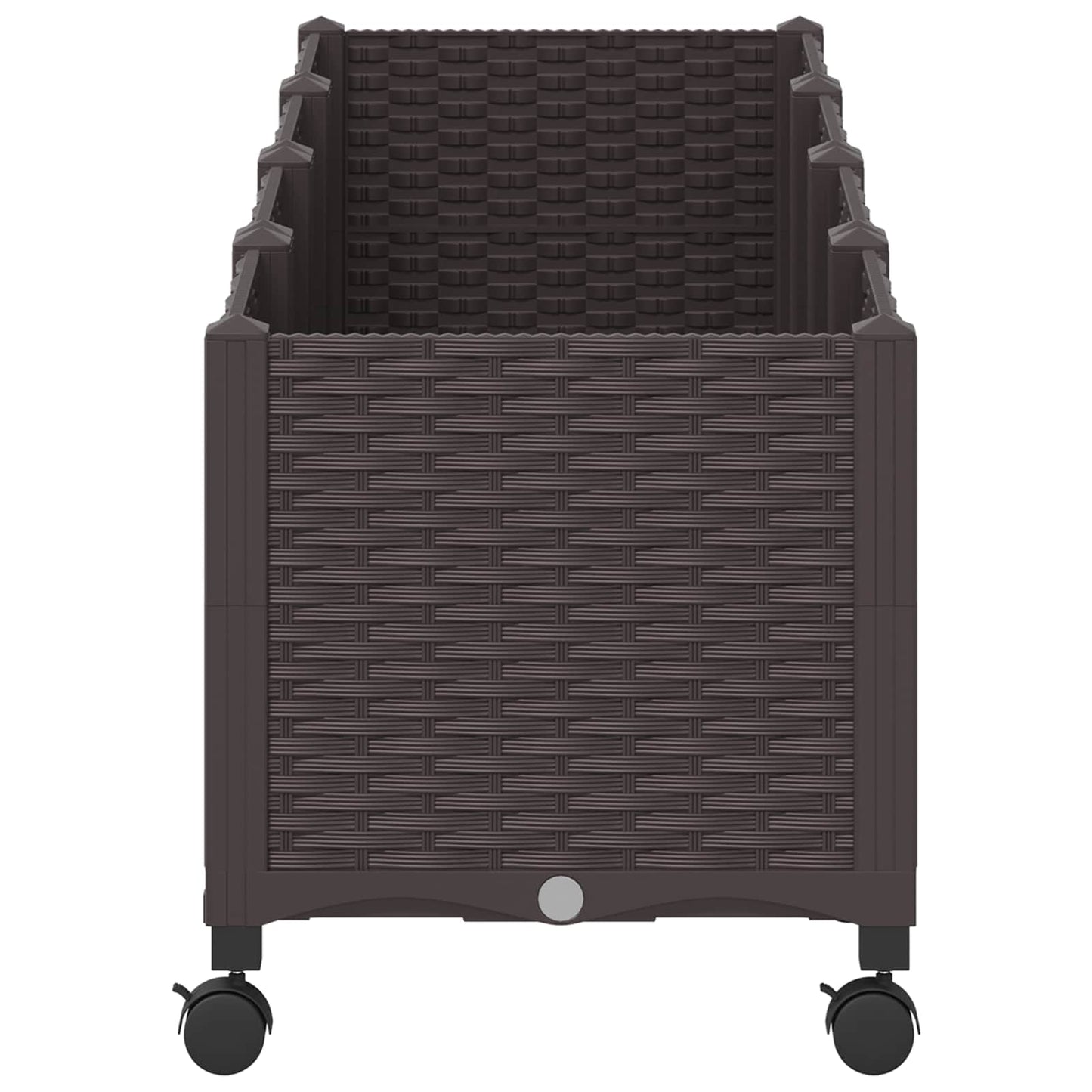 vidaXL Κήπος Γλαστράκι με Ροδάκια Καφέ 160 x 40 x 44 εκ PP
