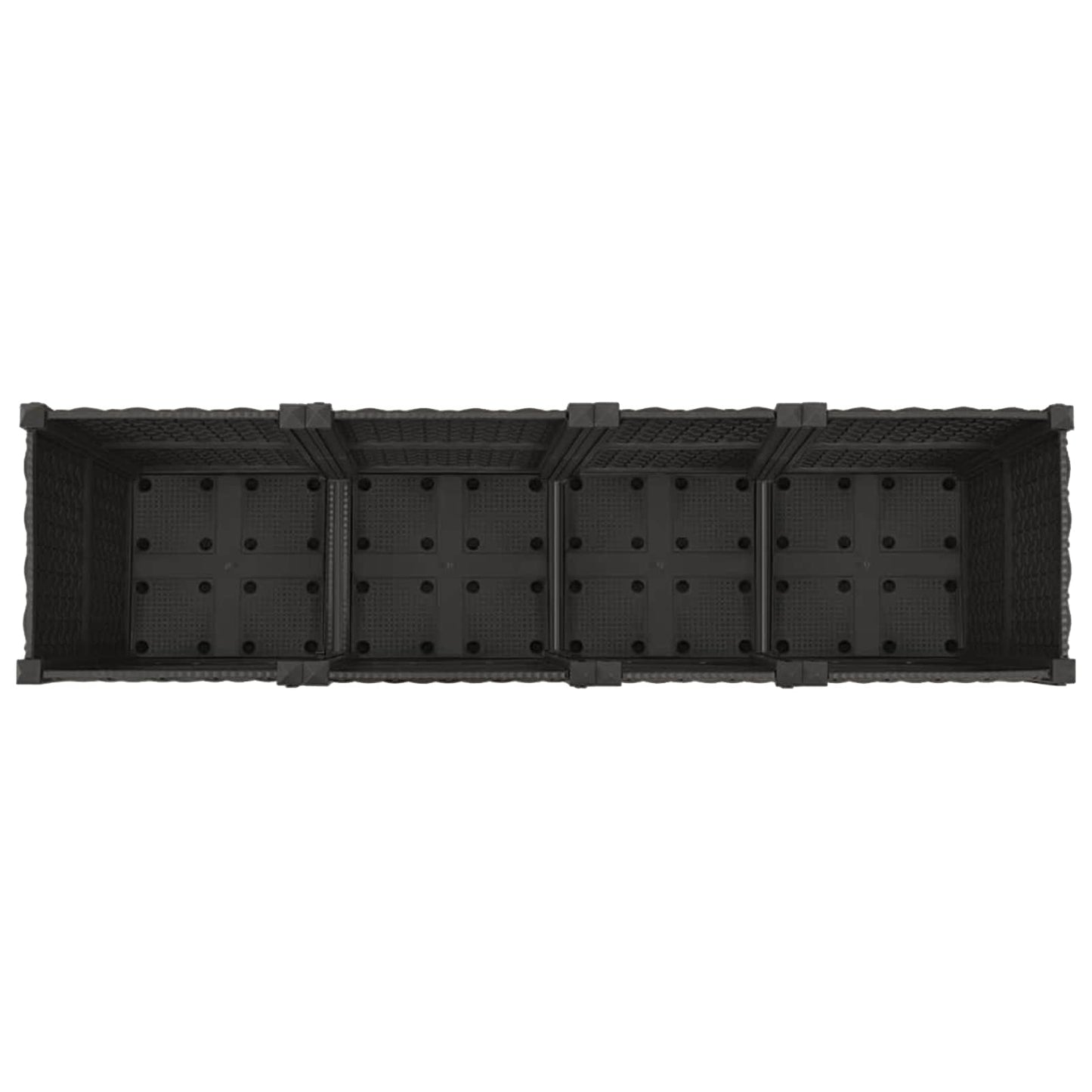 vidaXL Κήπος Γλαστράκι με Ροδάκια Μαύρο 160 x 40 x 44 εκ PP
