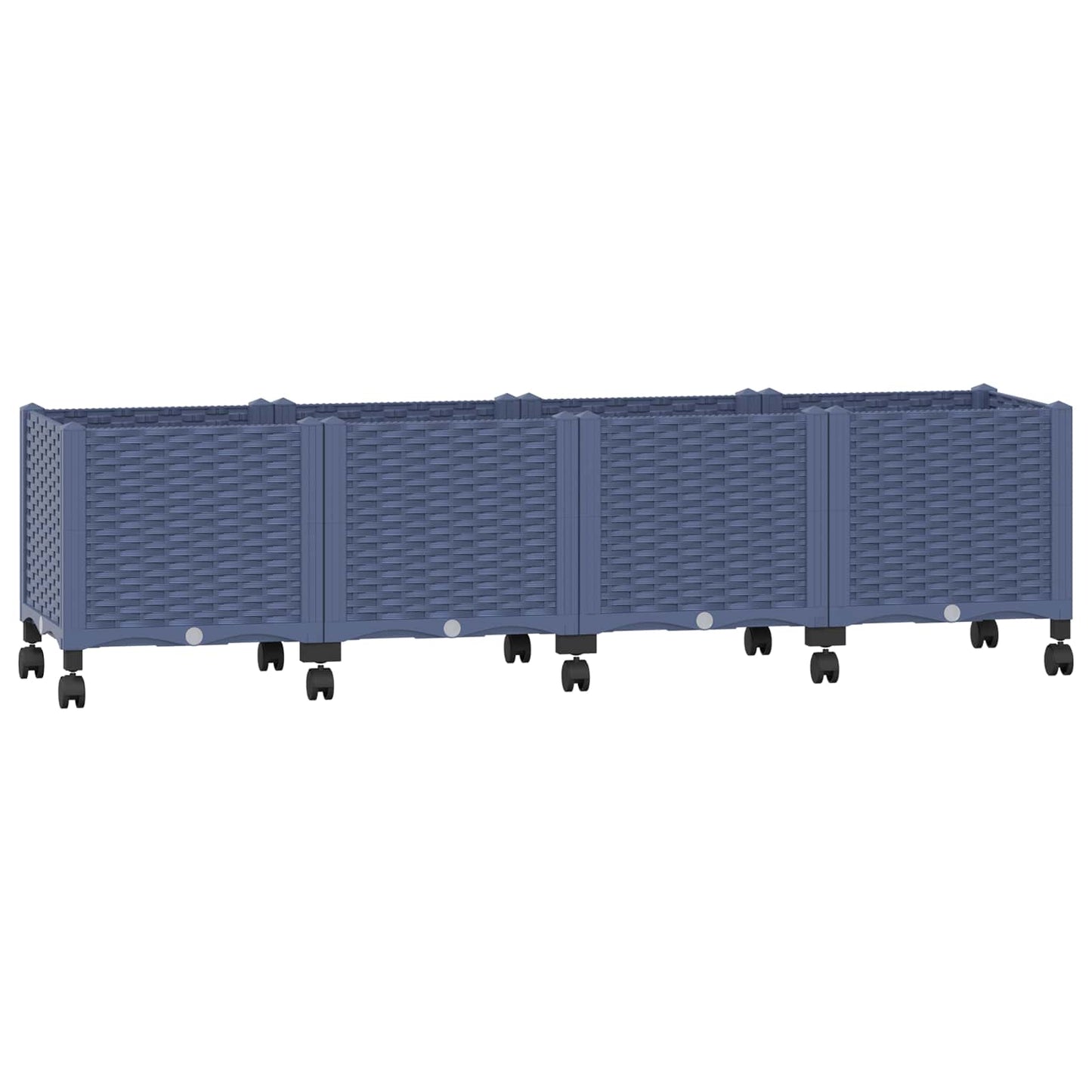 vidaXL Κήπος Γλαστράκι με Ροδάκια Μπλε Γκρι 160 x 40 x 48 cm PP