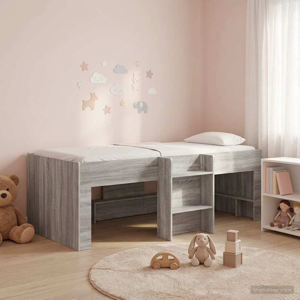vidaXL Κρεβάτι Υψηλού Στυλ για Παιδιά 2 pcs Γκρι Sonoma