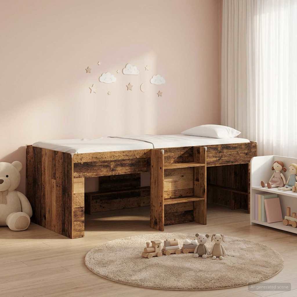 vidaXL Κρεβάτι Υψηλού Στυλ για Παιδιά 2 pcs Παλαιωμένο ξύλο