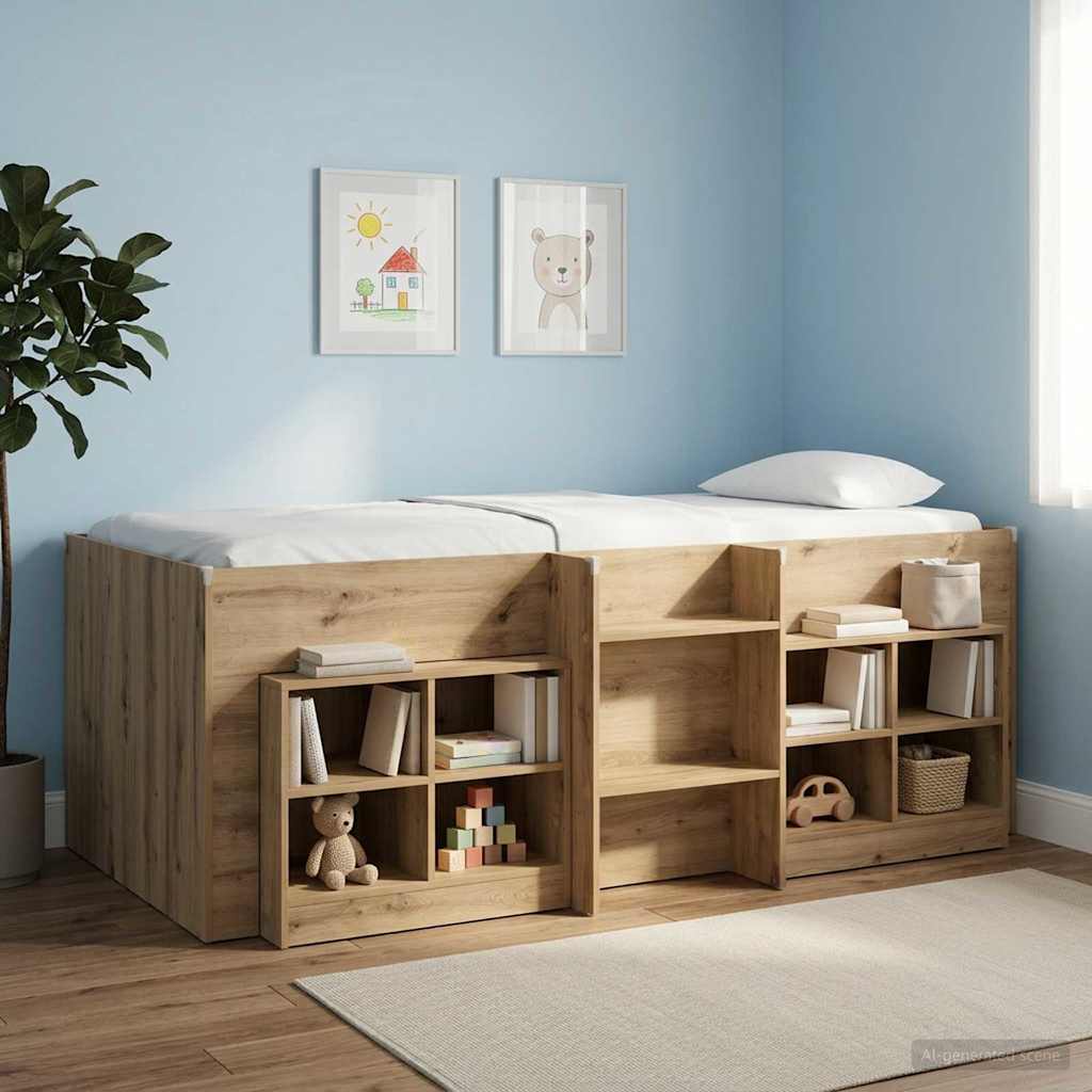 vidaXL Κρεβάτι Υψηλού Στυλ για Παιδιά 2 pcs Artisian Δρυς